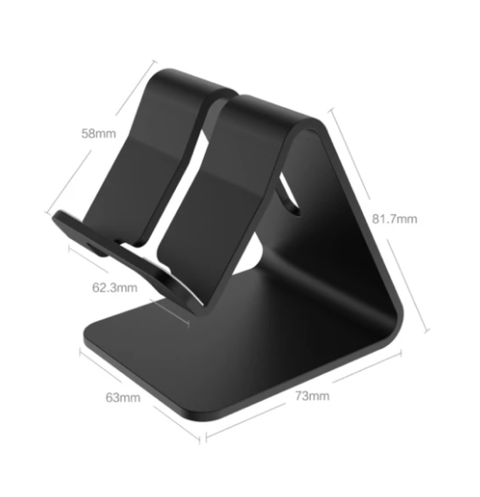 Foto 3 | Soporte para Celular Metalico de Escritorio color Negro 2 X 1