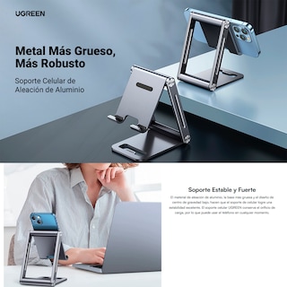 Foto 3 | Soporte para Teléfono Celular de Aluminio Ugreen Ángulo Ajustable