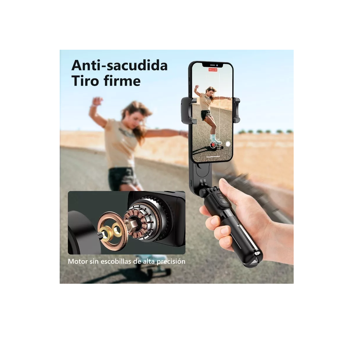 Foto 3 | Tripie Estabilizador para Celular Selfie Stick Eo Safe Imports Esi-9665 Negro