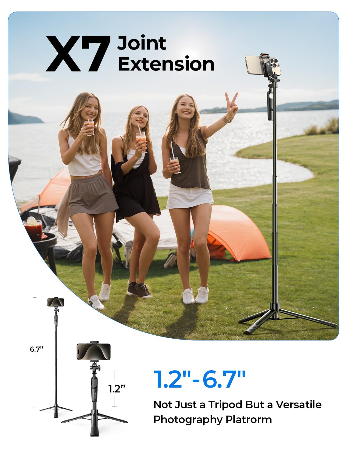 Foto 5 | Trípode Para Teléfono Celular Lisen Con Control Remoto Para Iphone Y Android - Venta Internacional.