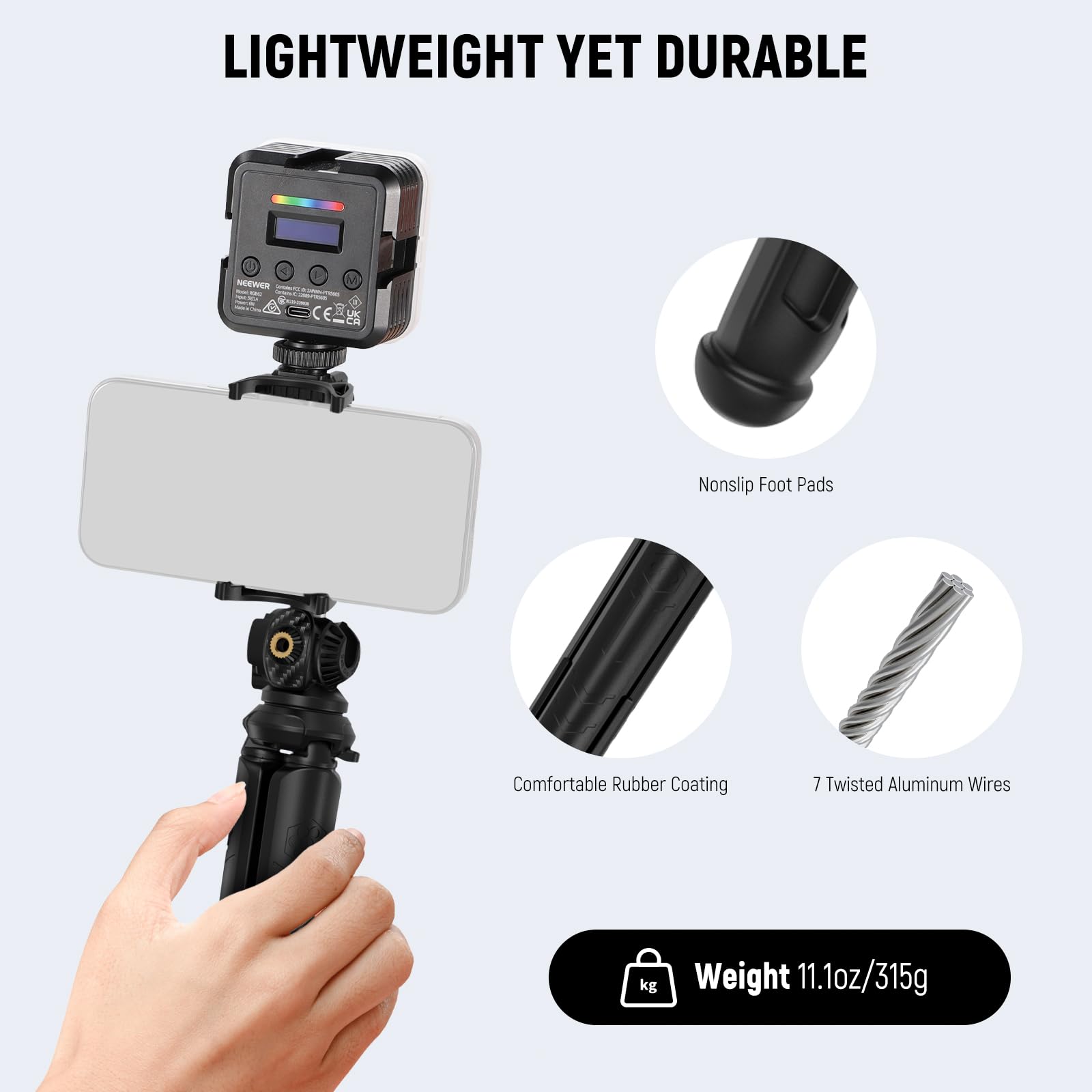 Foto 7 pulgar | Trípode Neewer Tp35 Para Iphone Con Mando A Distancia Y Adaptador De Cámara De Acción - Venta Internacional.
