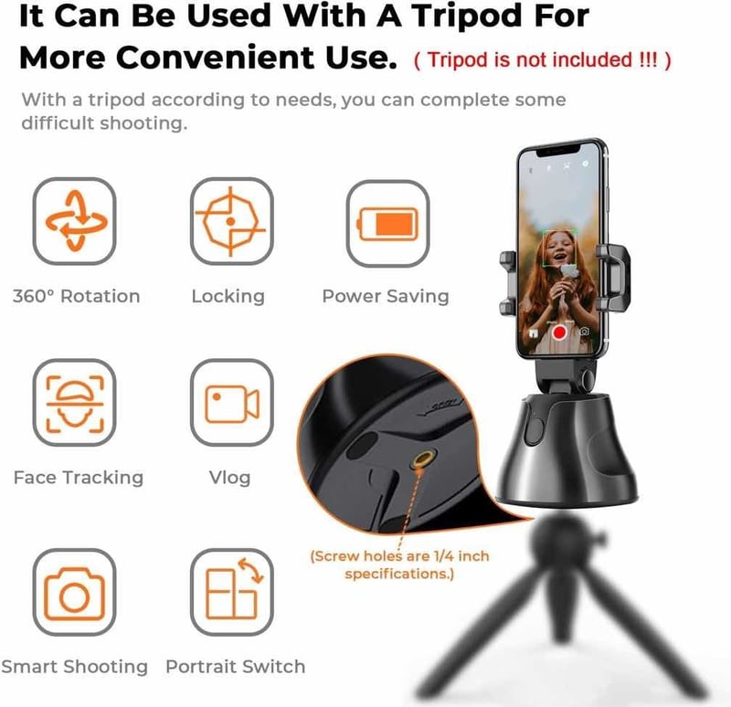 Foto 3 pulgar | Trípode para Smartphone Seguimiento Automático 360 Grados - Venta Internacional