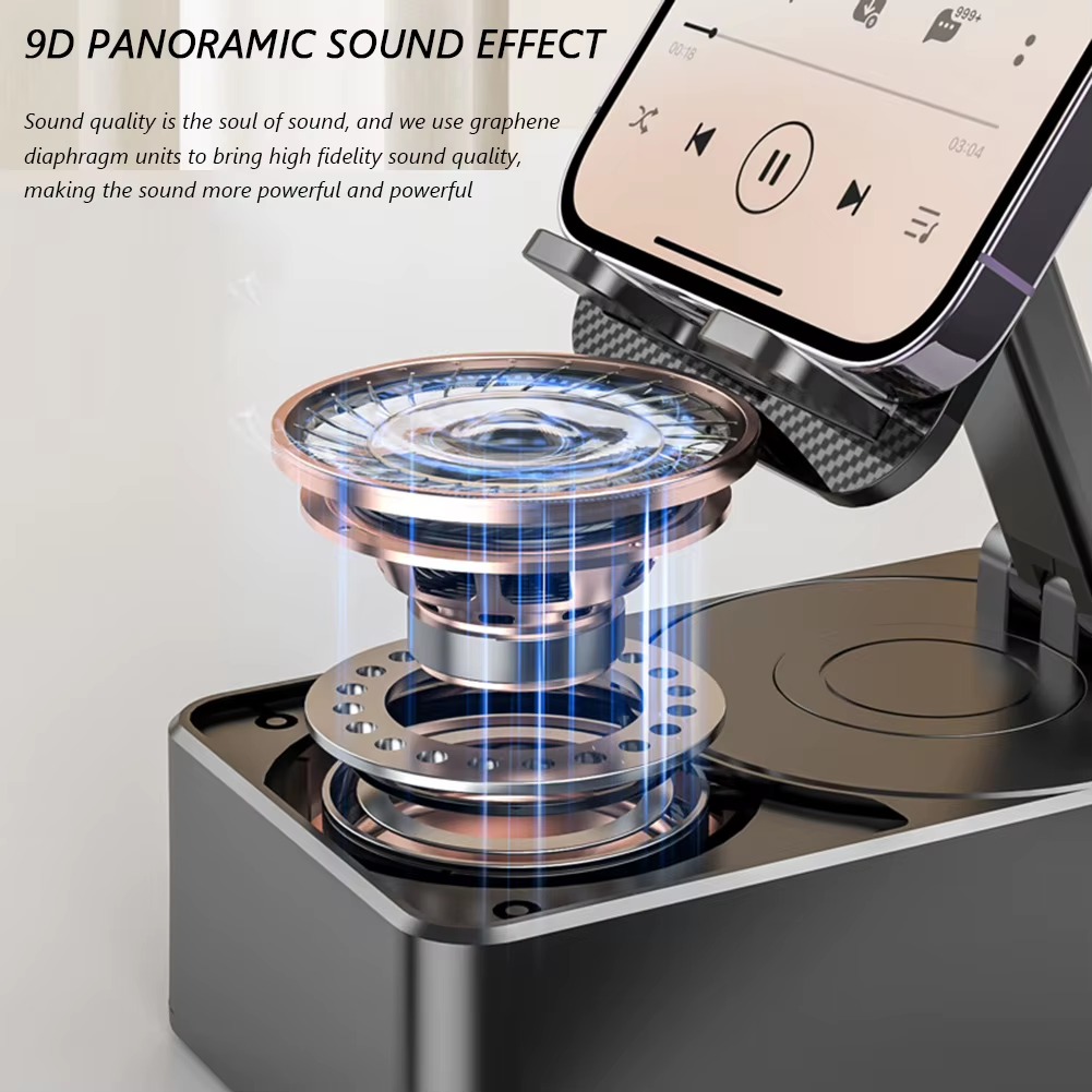 Foto 6 pulgar | Soporte Plegable, Giratorio Para Teléfono Con Bocina Bluetooth