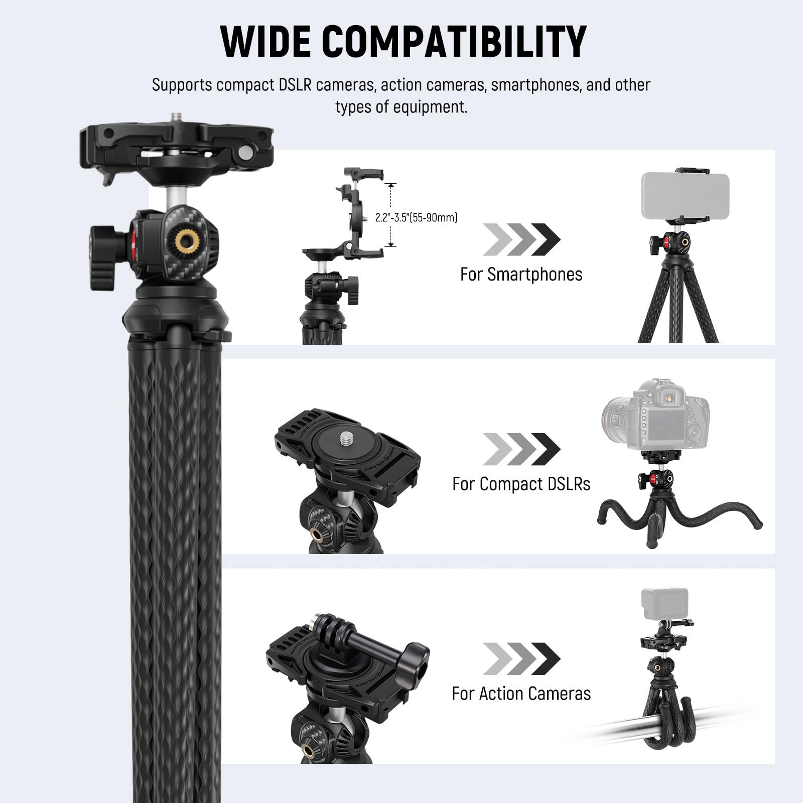 Foto 6 pulgar | Trípode Neewer Flexible Tp34 Con Mando A Distancia Para Iphone Gopro Samsung - Venta Internacional.