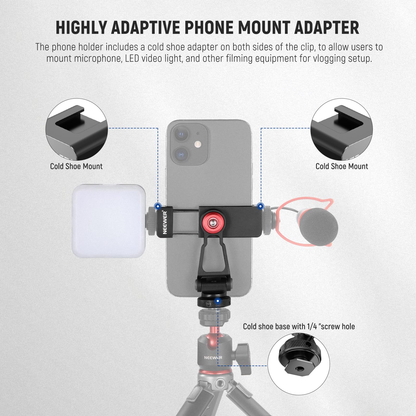 Foto 3 pulgar | Soporte Para Trípode Neewer De Metal Con Funda Fría Para Iphone - Venta Internacional.