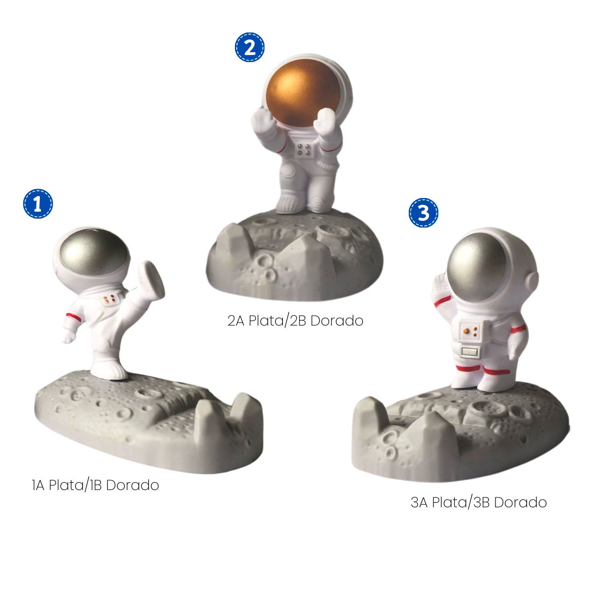 Foto 7 pulgar | Kit de 3 Soportes Para Celular Con Diseño De Astronauta