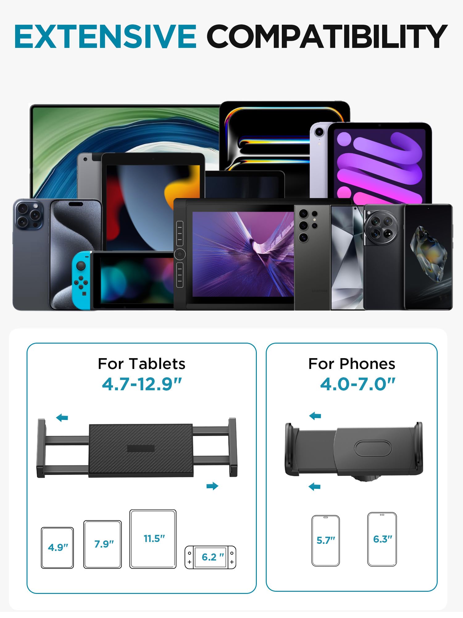 Foto 4 pulgar | Soporte Para Tableta Innogear Para Cama Con Cabezal Esférico Giratorio De 4 A 13 Pulgadas - Venta Internacional.