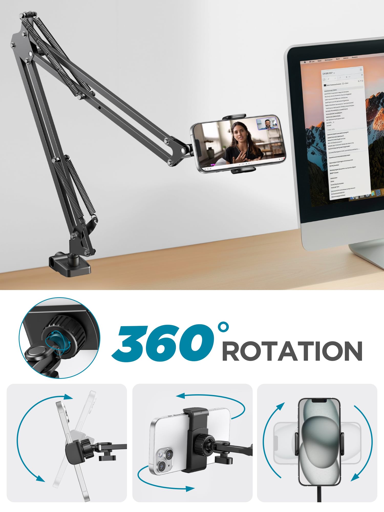 Foto 5 pulgar | Soporte Para Tableta Innogear Para Cama Con Cabezal Esférico Giratorio De 4 A 13 Pulgadas - Venta Internacional.