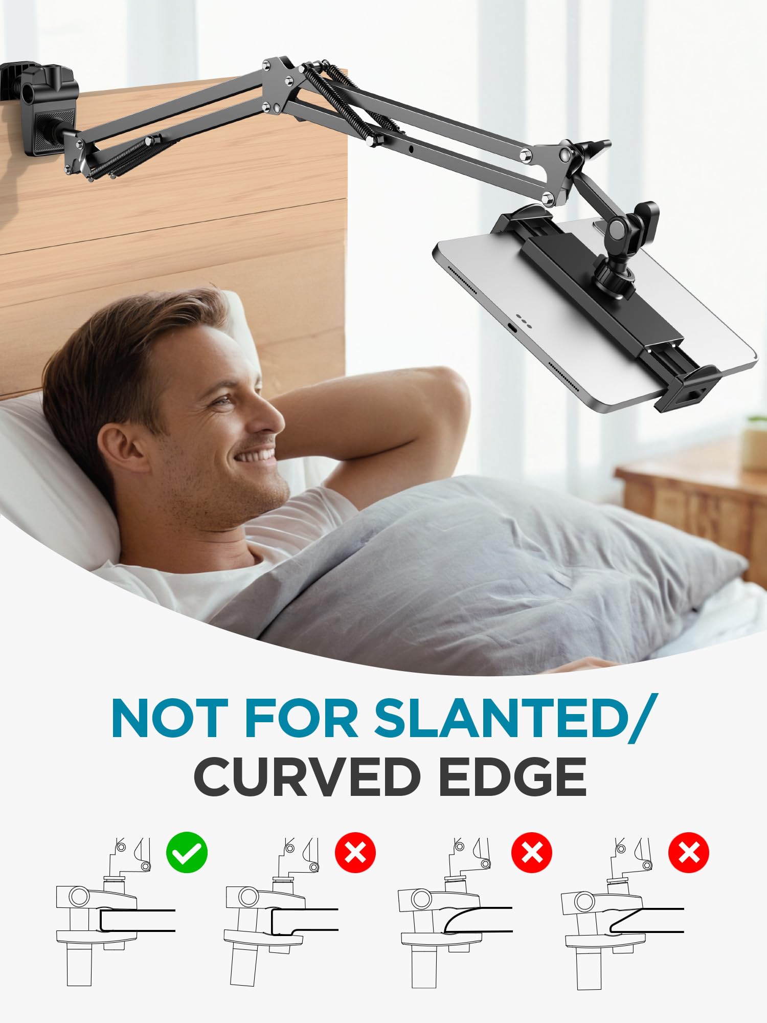 Foto 7 pulgar | Soporte Para Tableta Innogear Para Cama Con Cabezal Esférico Giratorio De 4 A 13 Pulgadas - Venta Internacional.