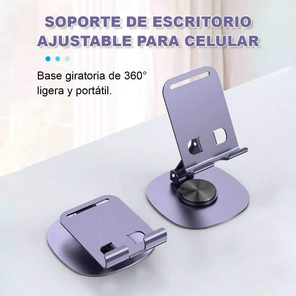 Foto 3 pulgar | Soporte Base Para Celular Tablet Plegable Giratorio Metalico