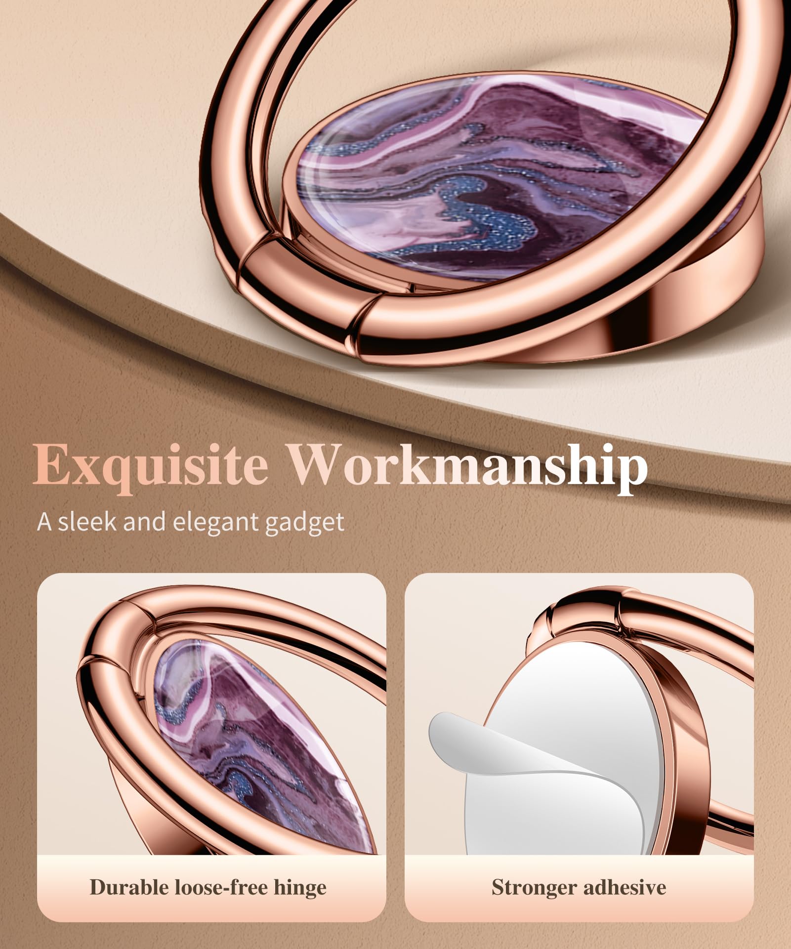 Foto 5 pulgar | Soporte Para Teléfono Móvil Gviewin, Soporte Metálico De Mármol, Color Morado - Venta Internacional.