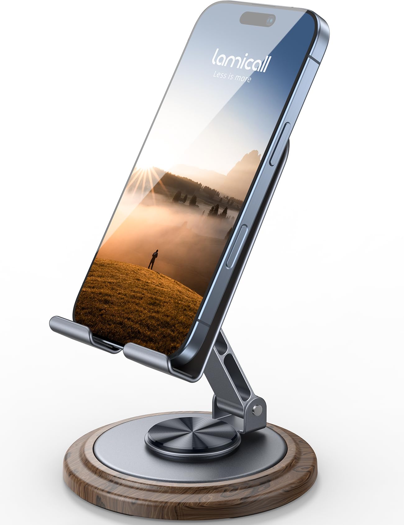 Soporte Para Teléfono Celular Lamicall Gris Simulado Madera Granulada - Venta Internacional.