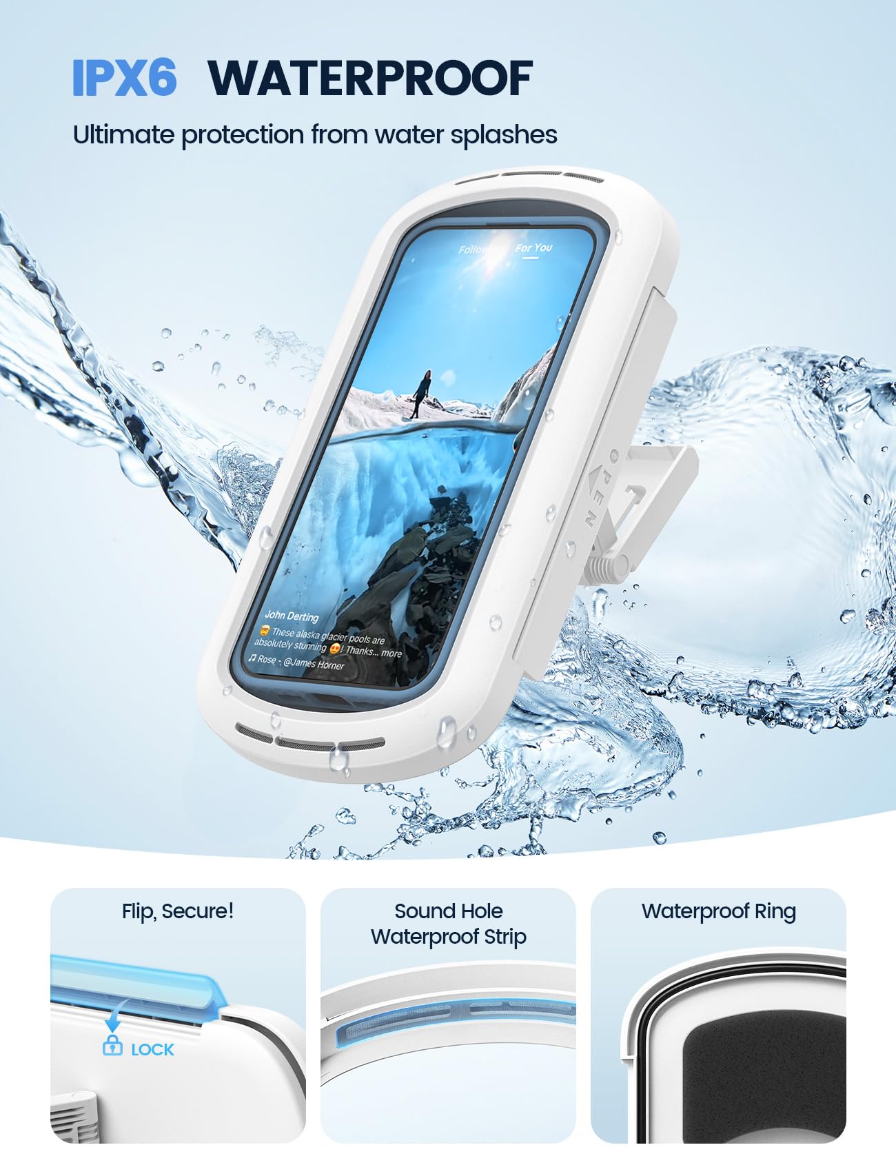 Foto 4 pulgar | Soporte De Teléfono De Ducha Lamicall Impermeable Para Iphone 16 Pro Ma - Venta Internacional.
