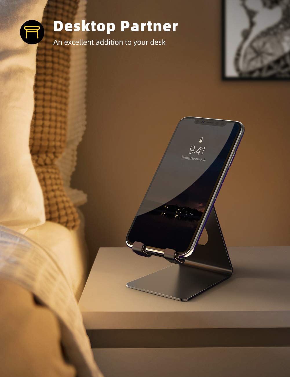 Foto 5 pulgar | Soporte Para Teléfono Móvil Lamicall Phone Dock, Soporte Negro - Venta Internacional.