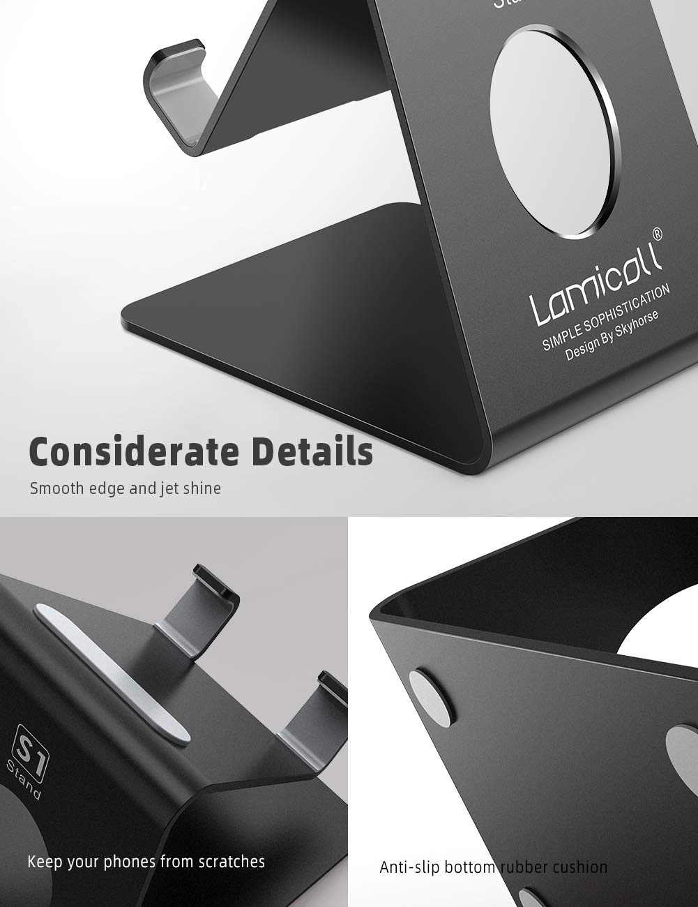 Foto 7 pulgar | Soporte Para Teléfono Móvil Lamicall Phone Dock, Soporte Negro - Venta Internacional.
