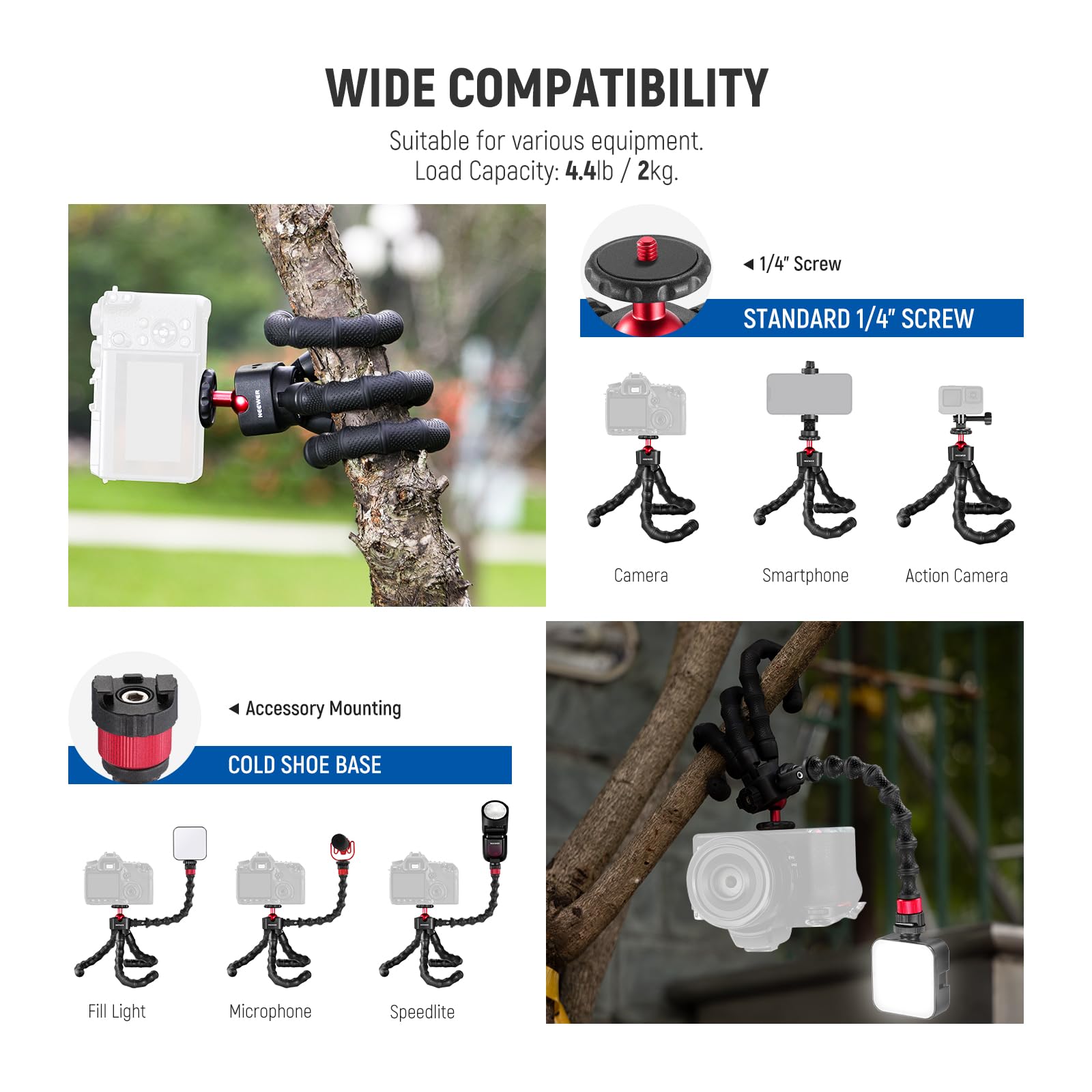 Foto 3 pulgar | Trípode Flexible Neewer T91 Para Iphone Mini Con Accesorios - Venta Internacional.
