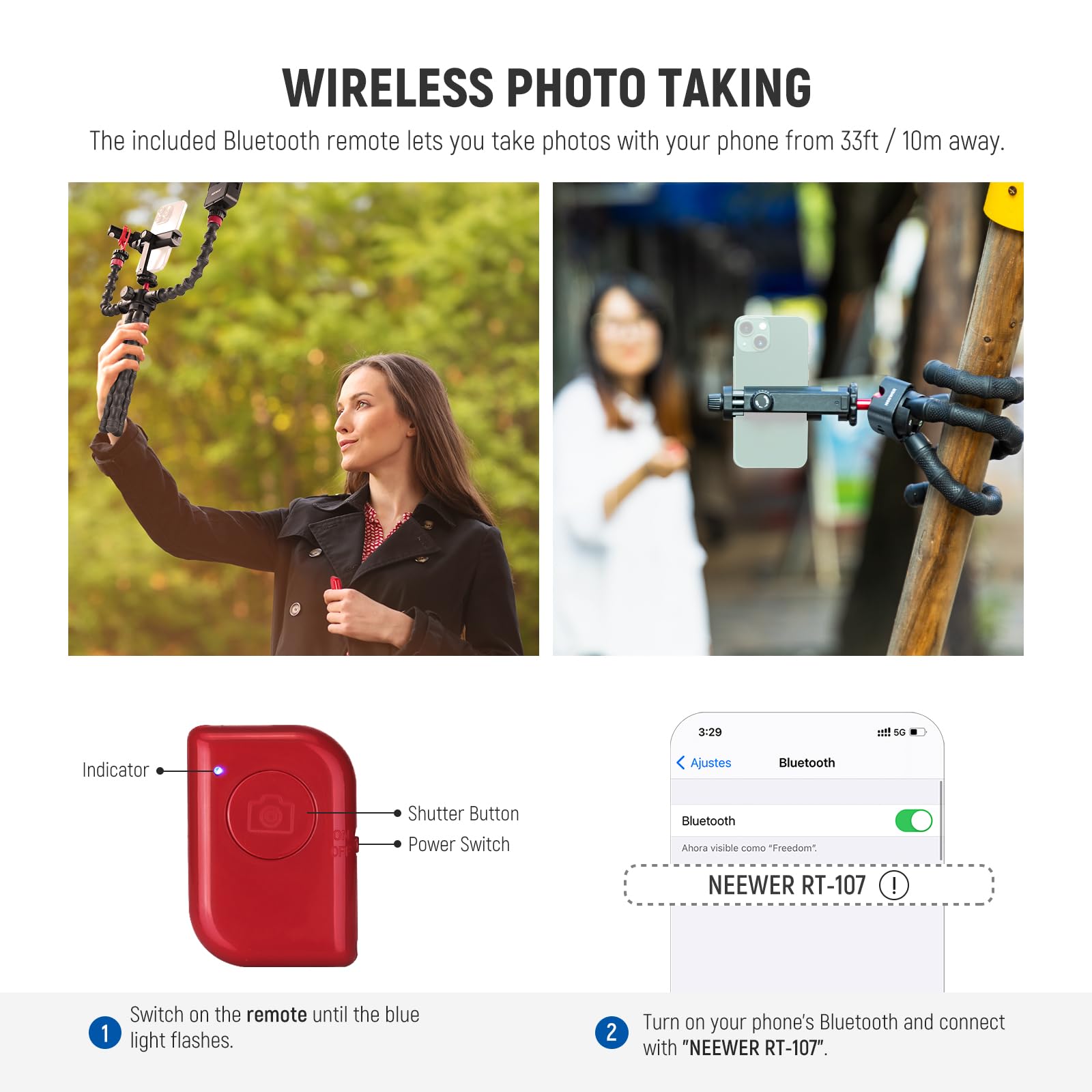 Foto 5 | Trípode Flexible Neewer T91 Para Iphone Mini Con Accesorios - Venta Internacional.