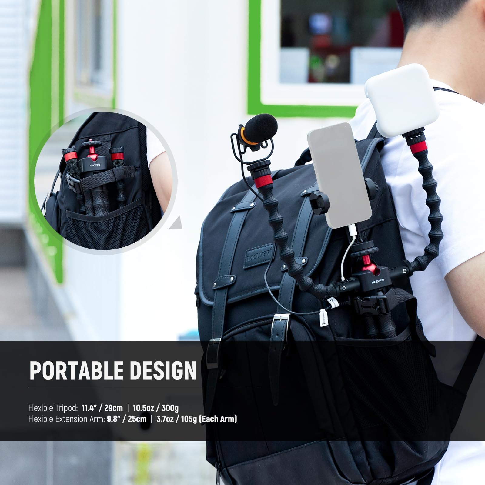 Foto 6 | Trípode Flexible Neewer T91 Para Iphone Mini Con Accesorios - Venta Internacional.