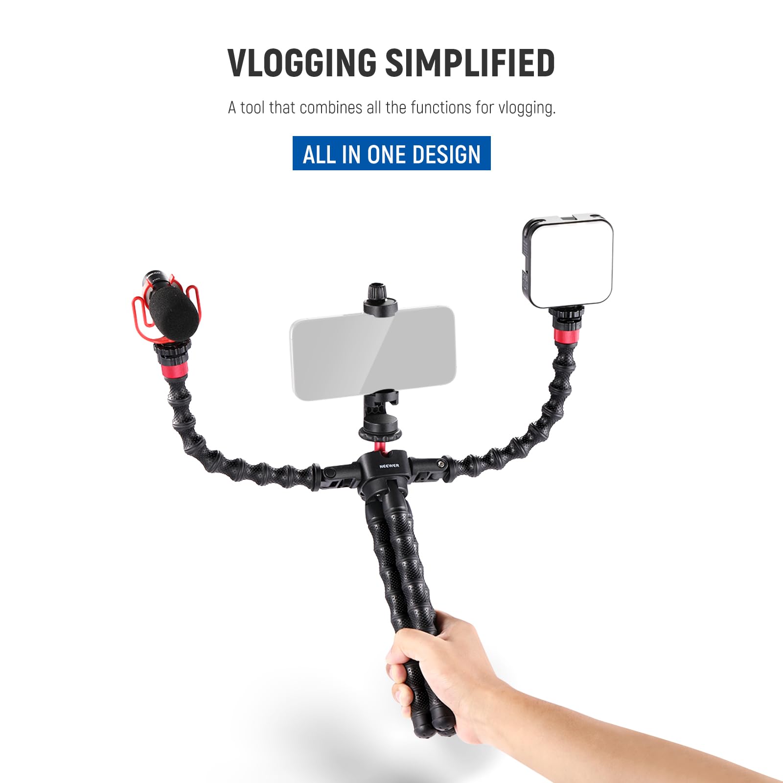 Foto 7 | Trípode Flexible Neewer T91 Para Iphone Mini Con Accesorios - Venta Internacional.