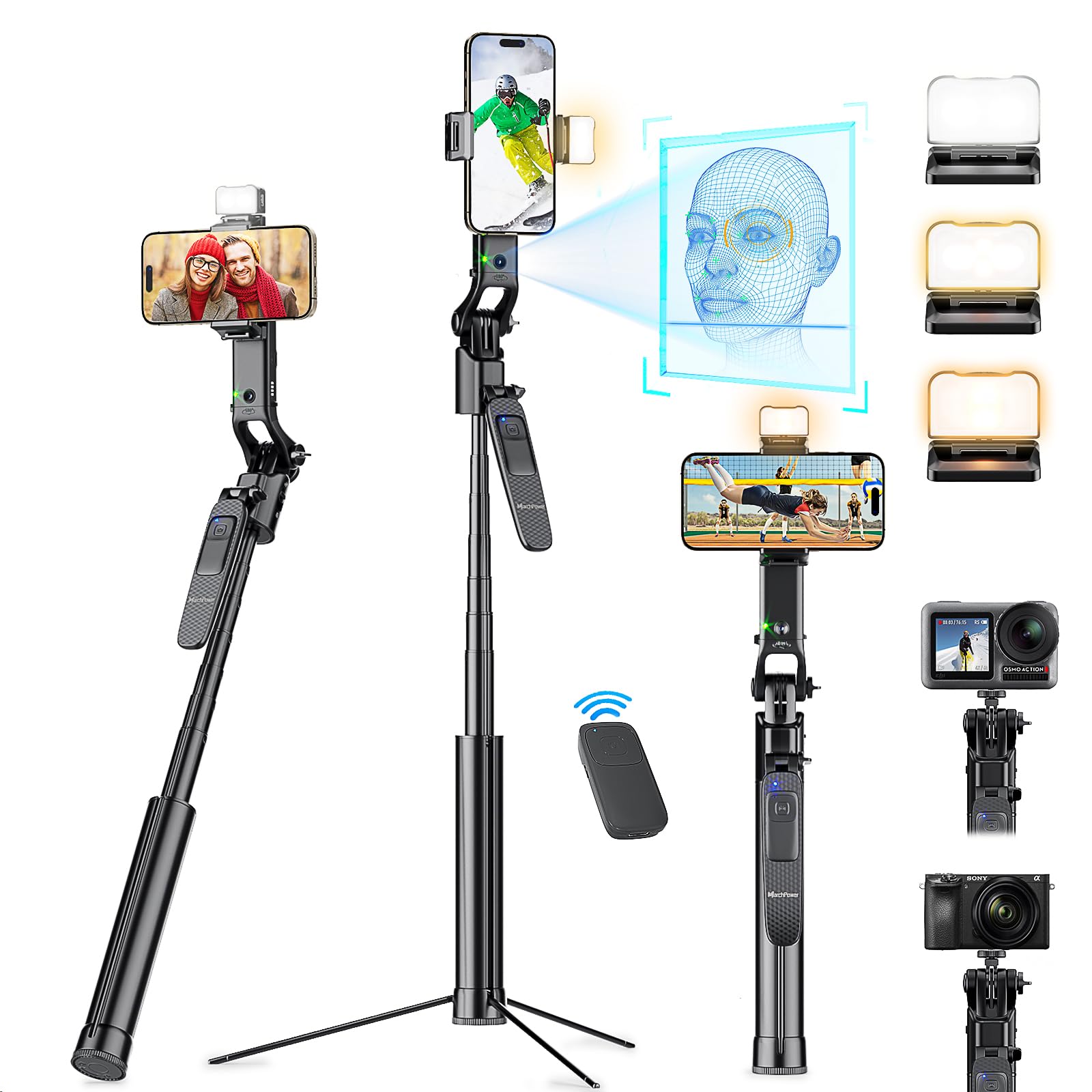 Foto 2 pulgar | Trípode Marchpower De 160 Cm Con Seguimiento Facial Automático Remoto Para Iphone - Venta Internacional.