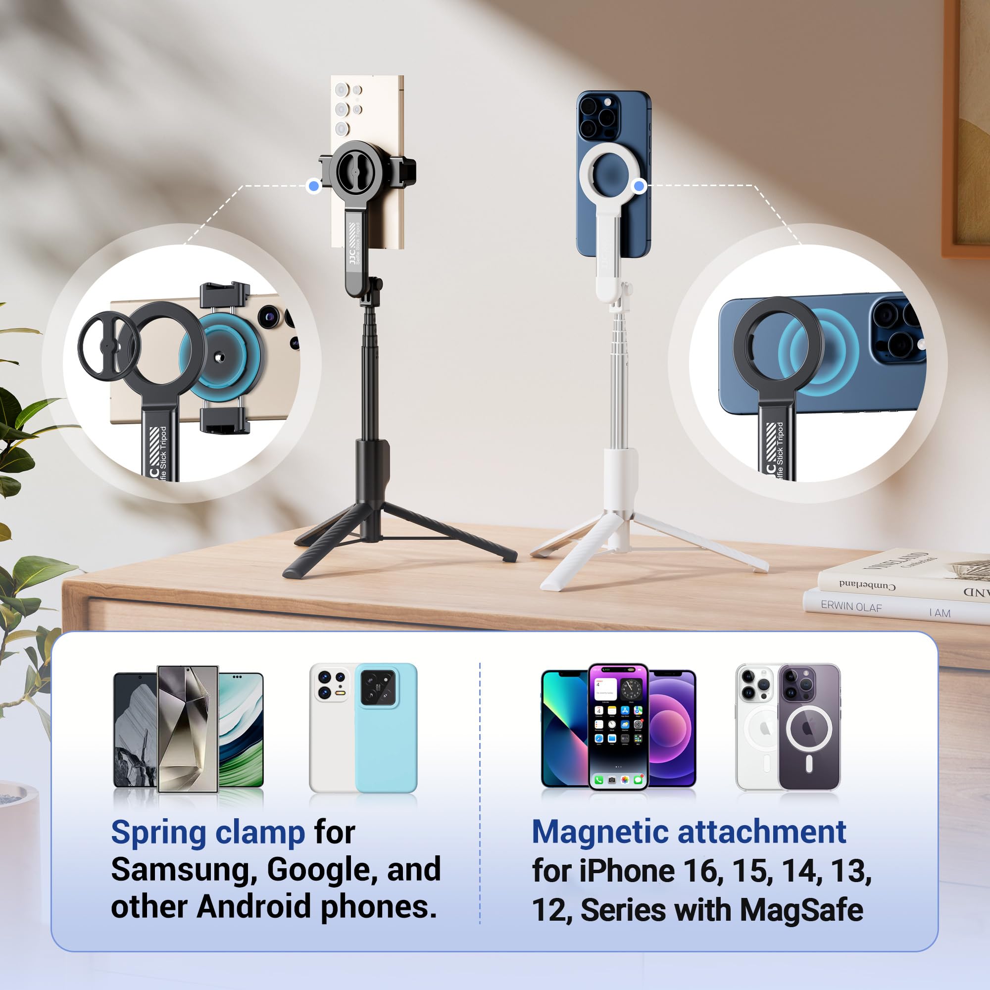Foto 4 pulgar | Trípode Magnético Para Teléfono Selfie Stick Jjc Sfm-1 Para Iphone - Venta Internacional.
