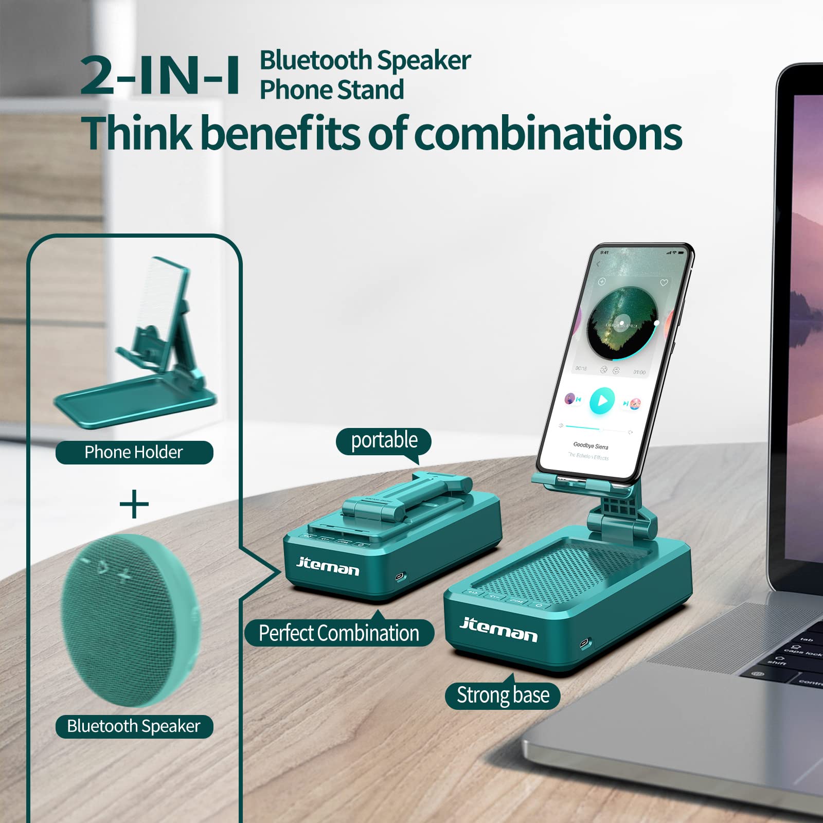 Foto 3 pulgar | Soporte Para Teléfono Celular, Altavoz Bluetooth Jteman, Ángulo Ajustable - Venta Internacional.
