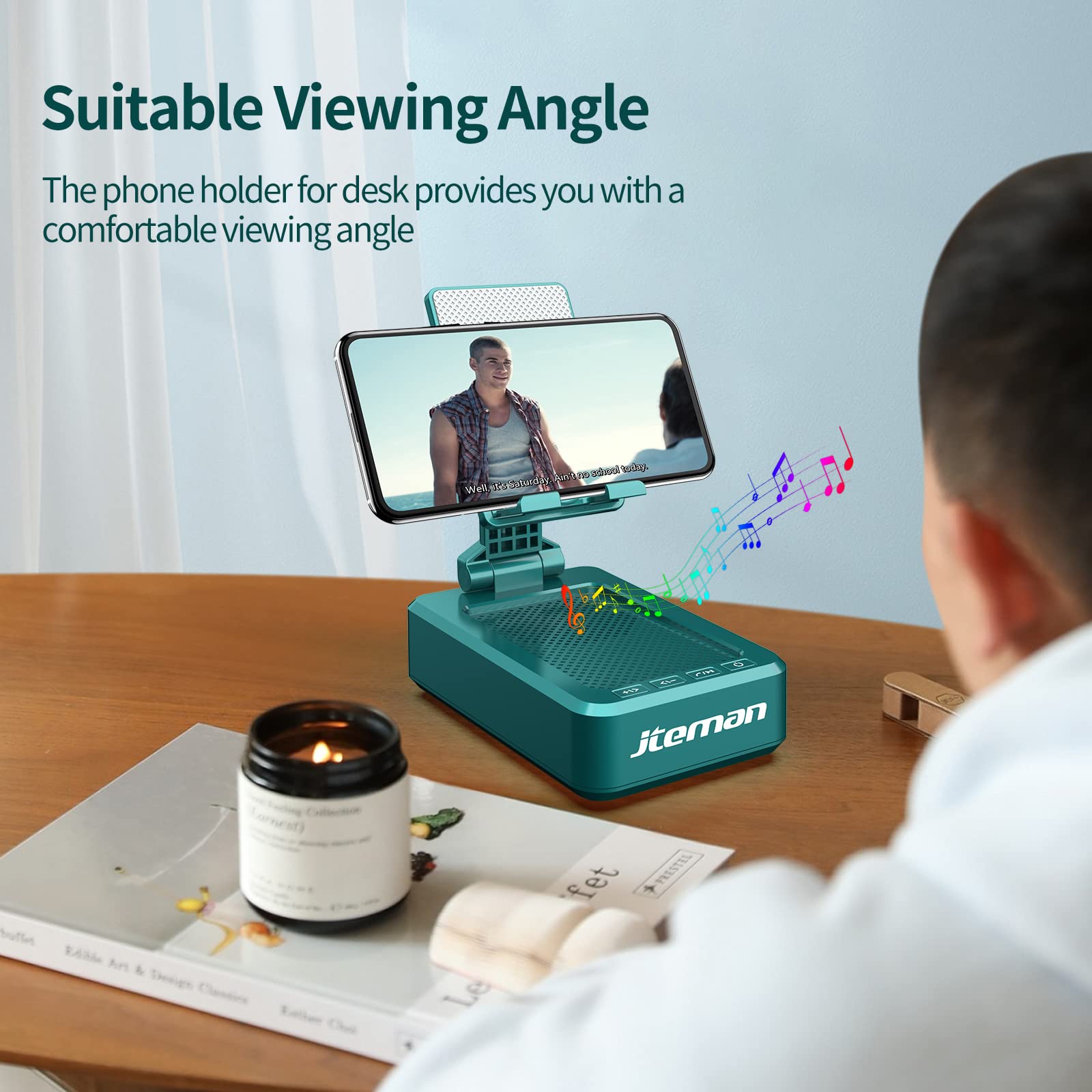 Foto 5 pulgar | Soporte Para Teléfono Celular, Altavoz Bluetooth Jteman, Ángulo Ajustable - Venta Internacional.