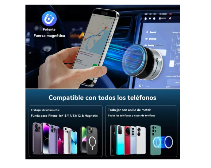 Foto 4 | Soporte Xtellar Magnético Iman Celular Carro 360 Giratorio Gym Auto