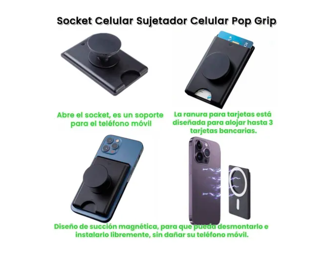 Foto 4 pulgar | Socket Xtellar Celular Sujetador Celular Pop Grip Para Iphone Huawei