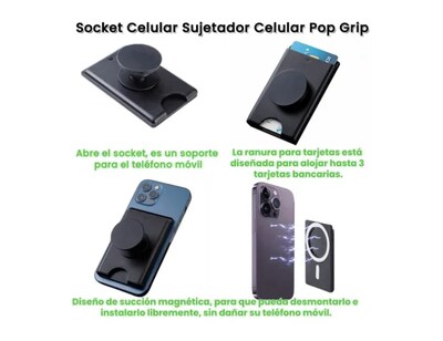 Foto 3 | Socket Xtellar Celular Sujetador Celular Pop Grip Para Iphone Huawei