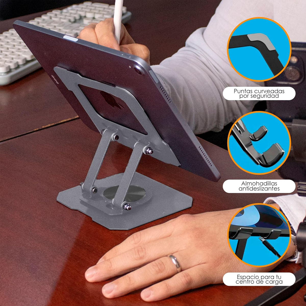 Foto 5 pulgar | Base Ajustable Para Tablet Estable  Flexible Y Compatible Con Todos Los Modelos