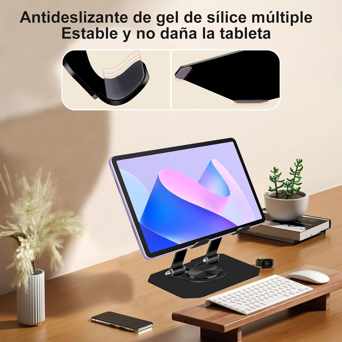 Foto 6 pulgar | Base Ajustable Para Tablet Estable  Flexible Y Compatible Con Todos Los Modelos Color Negro