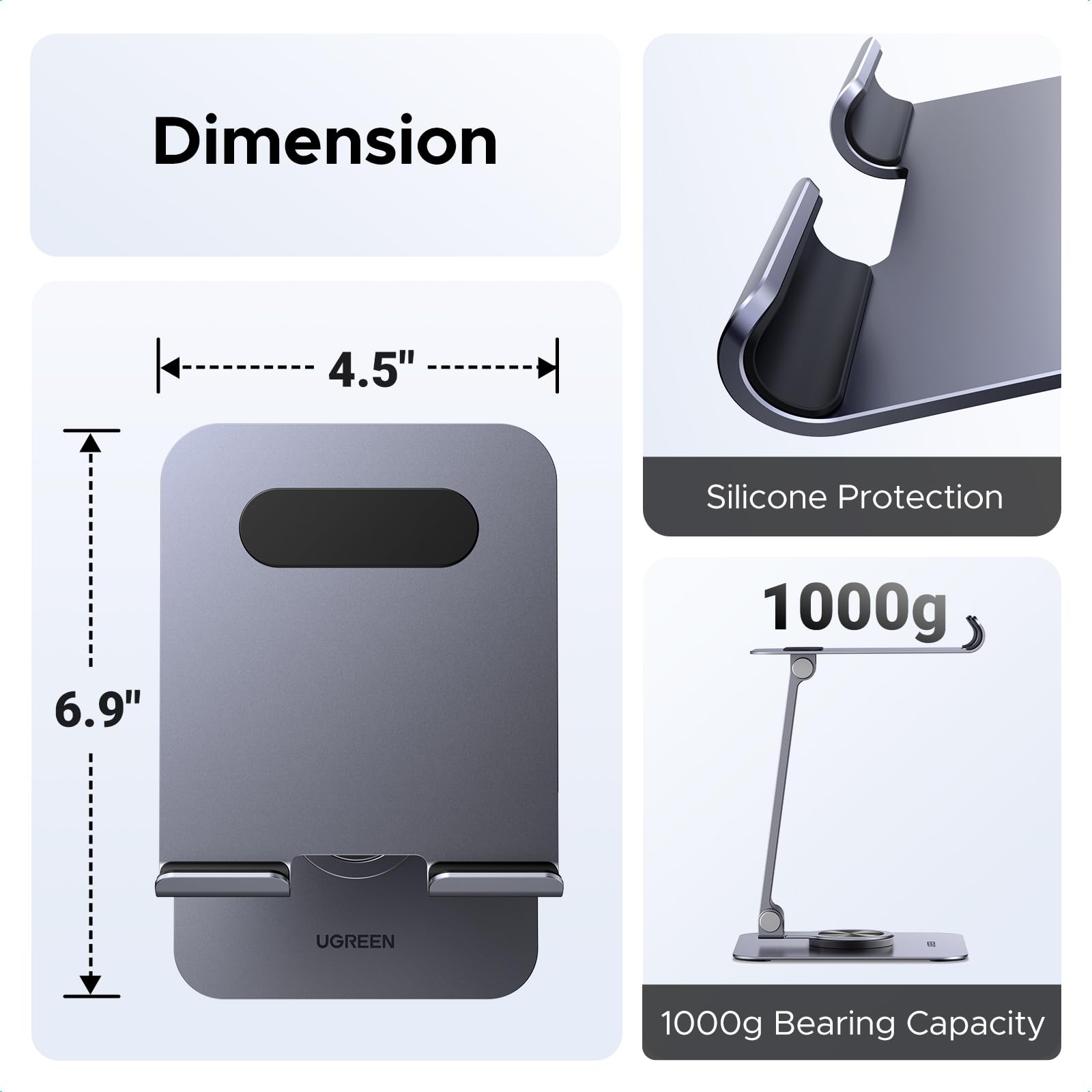 Foto 5 | Soporte Para Tableta Ugreen  Aleación De Aluminio Giratorio De 360° - Venta Internacional.