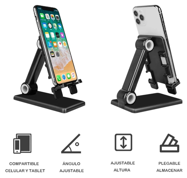 Foto 3 pulgar | Soporte De Escritorio Xtellar Para Celular: Plegable  Ajustable Y Universal