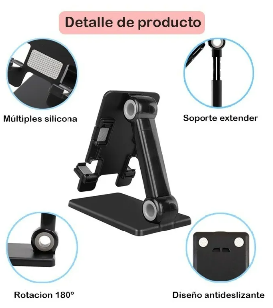 Foto 5 pulgar | Soporte De Escritorio Xtellar Para Celular: Plegable  Ajustable Y Universal