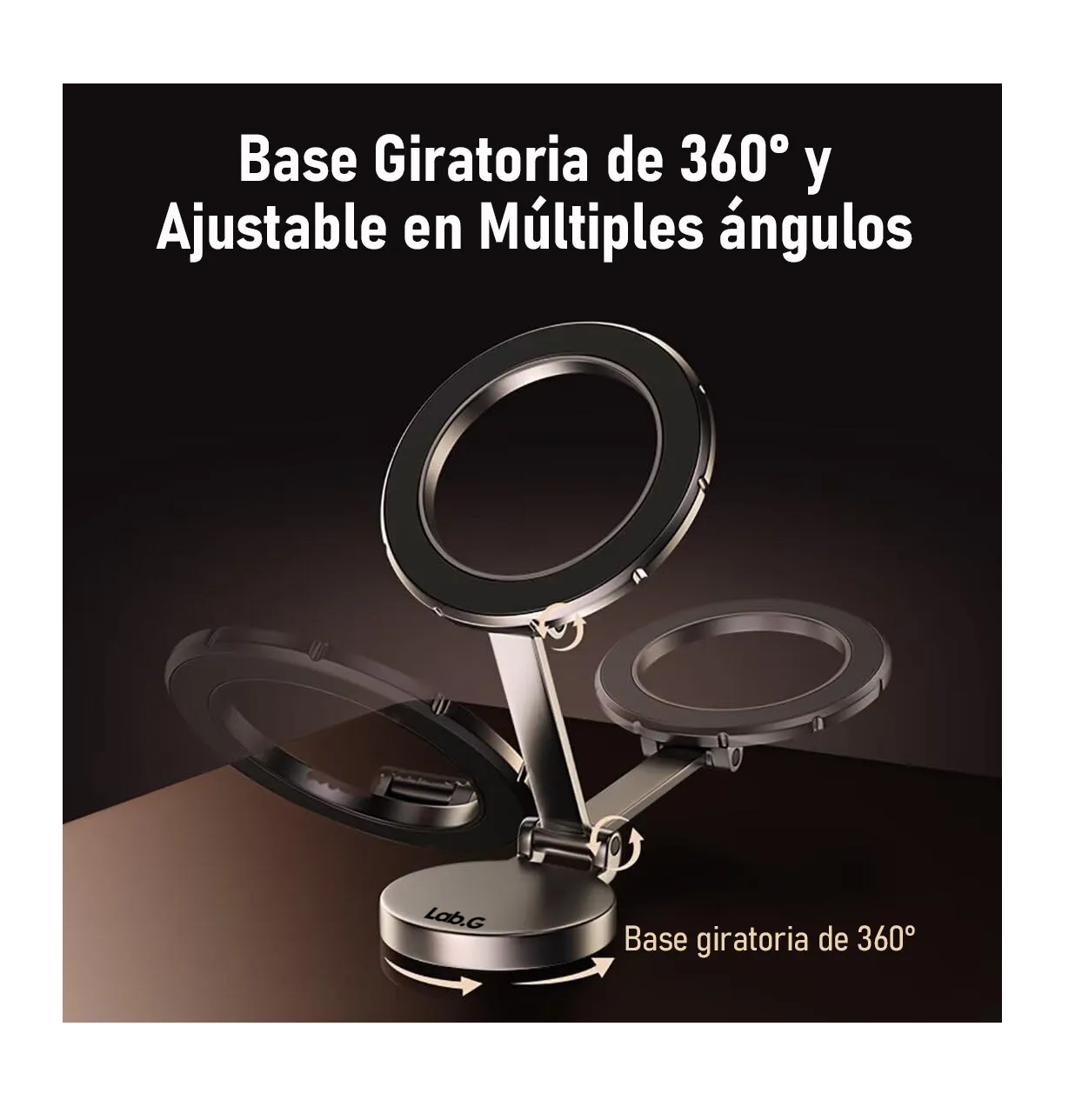 Foto 3 | Base Soporte Magnetico Para Celular Para Coche Gris