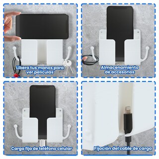 Foto 5 | Apoya Celular Adhesivo para Pared 3 Piezas