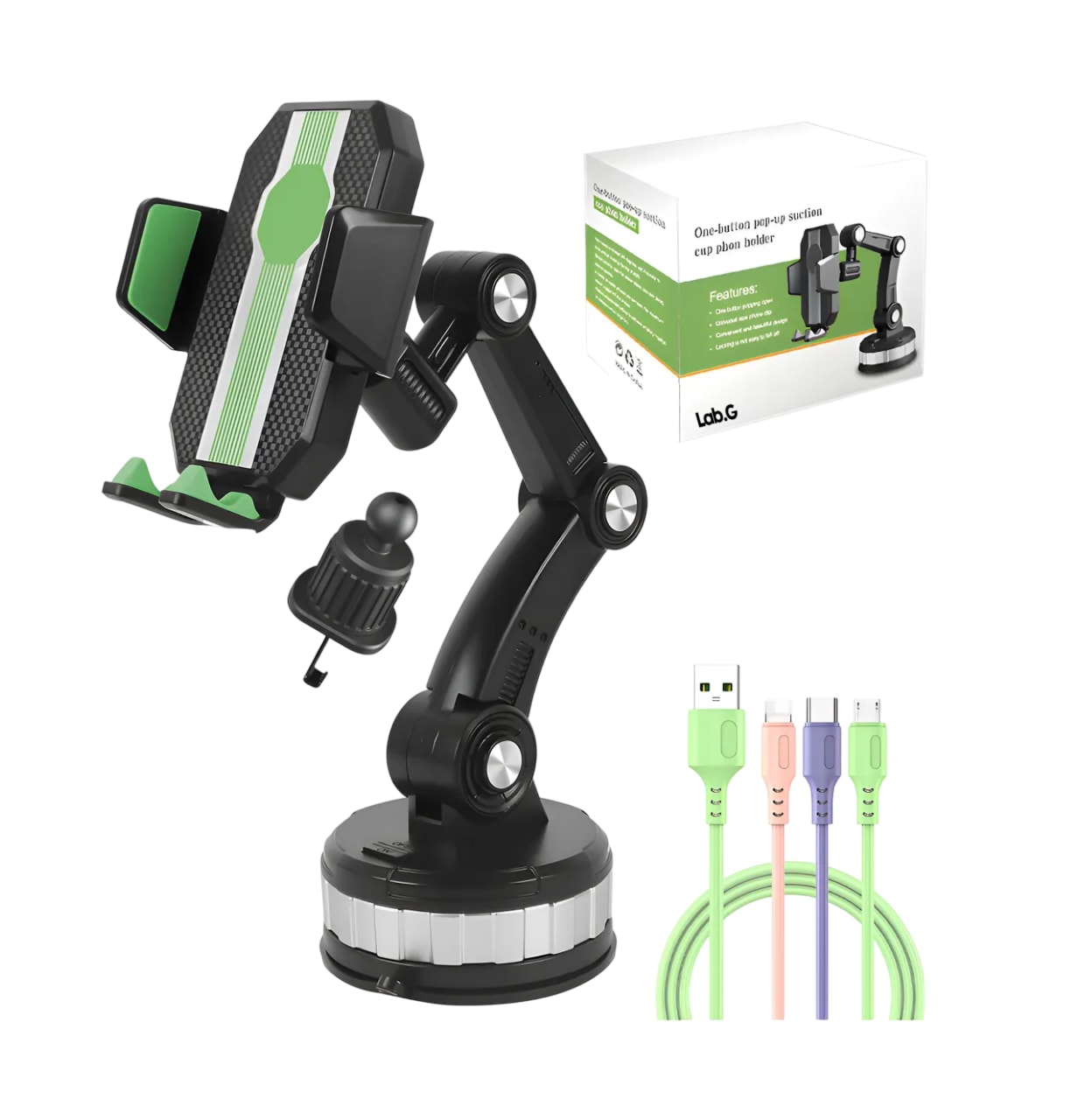 Base para Coche Lab.G 360 Grados Ventosa Negro $419