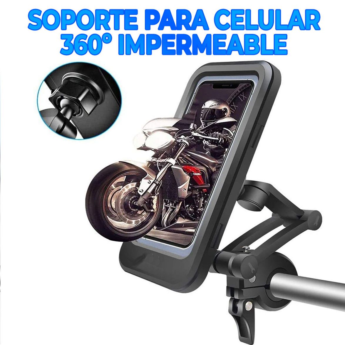 Foto 3 pulgar | Soporte Articulado Impermeable De Celular Para Bicicleta O Moto Elegate Hold73 Negro