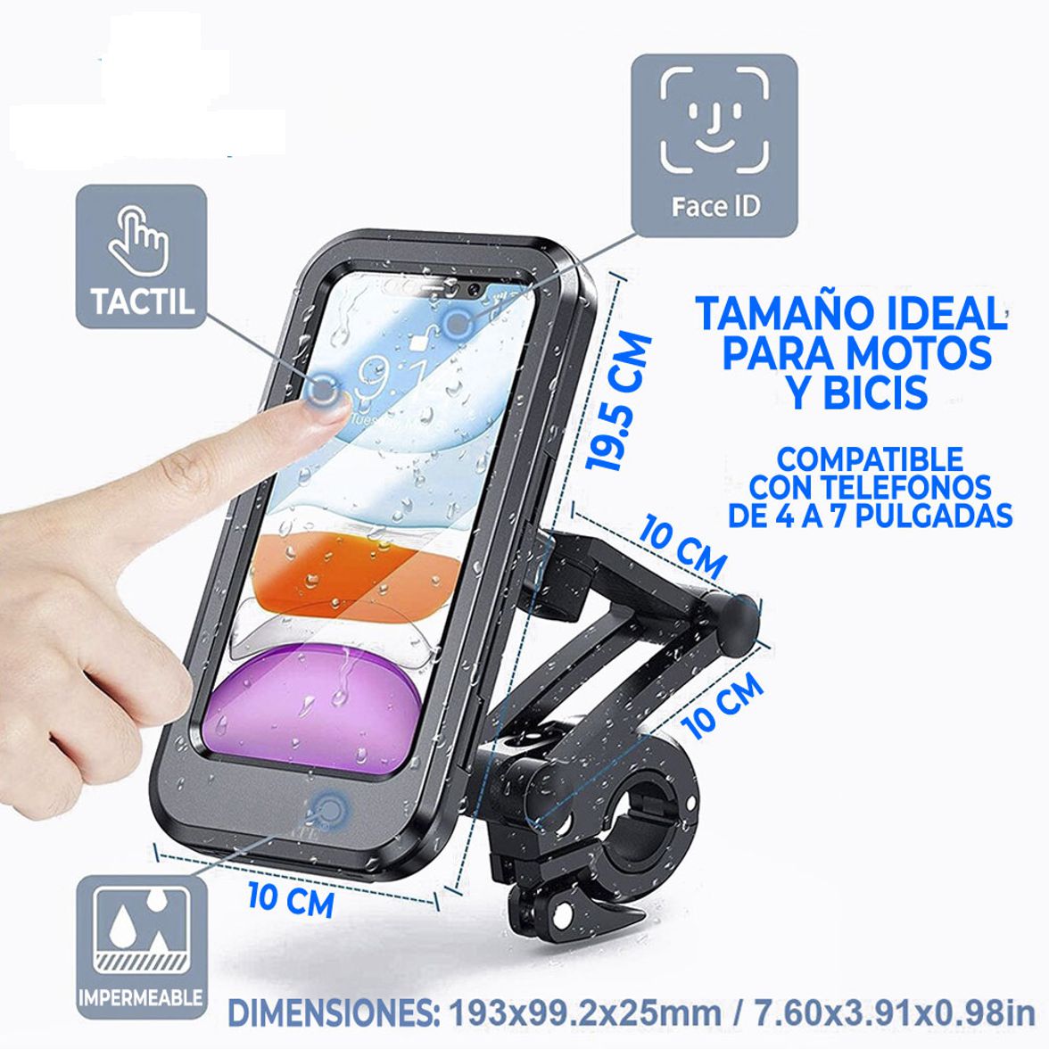 Foto 4 pulgar | Soporte Articulado Impermeable De Celular Para Bicicleta O Moto Elegate Hold73 Negro