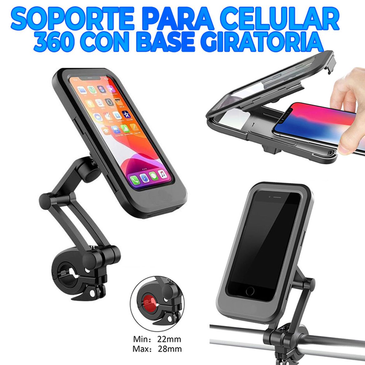 Foto 5 pulgar | Soporte Articulado Impermeable De Celular Para Bicicleta O Moto Elegate Hold73 Negro