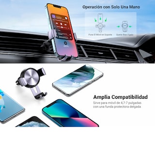 Foto 7 | Soporte de Celular para Automóvil en Rendija de Ventilación Ugreen 50564 Negro Rotación de 360