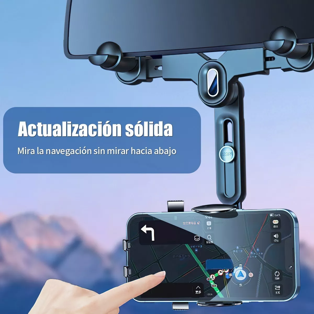 Foto 4 pulgar | Soporte para Celular Espejo Retrovisor Eo Safe Imports ESI-10025 Negro