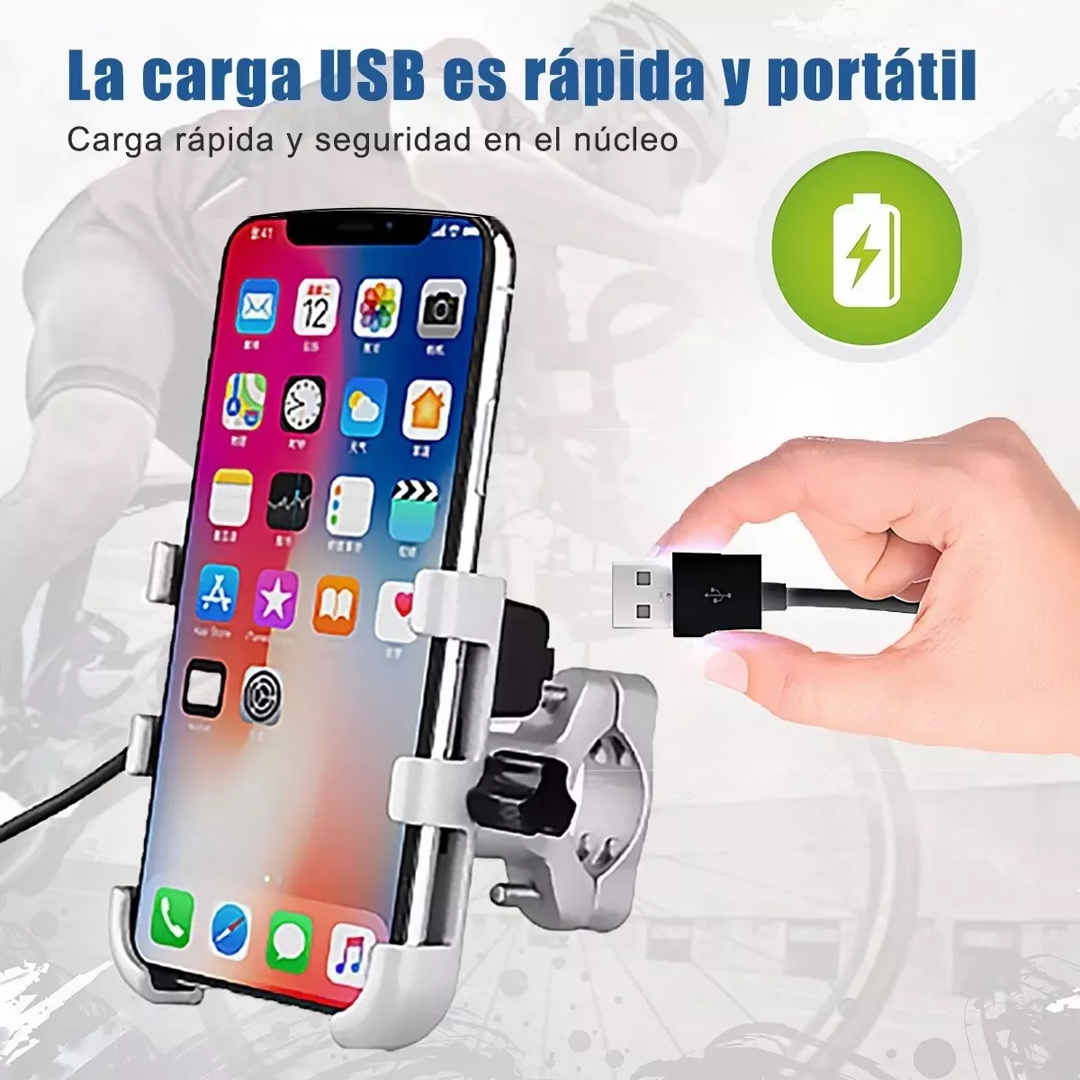 Foto 4 pulgar | Para Soporte De Celular Con Carga Usb Motocicleta Eo Safe Imports Esi-10538 Blanco