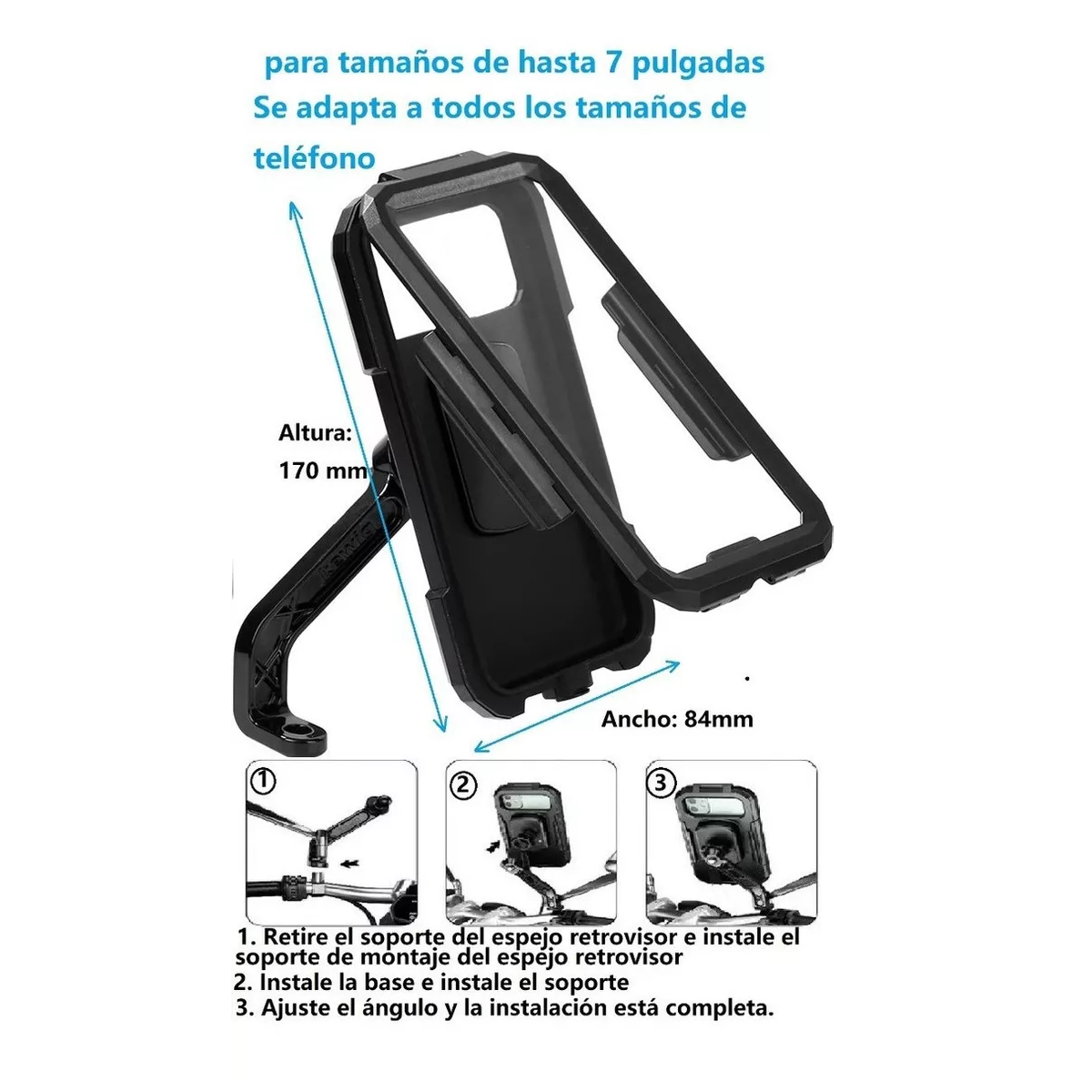 Foto 4 pulgar | Soporte Base Para Celular Impermeable Para Motocicleta Eo Safe Imports Esi-10536 Negro