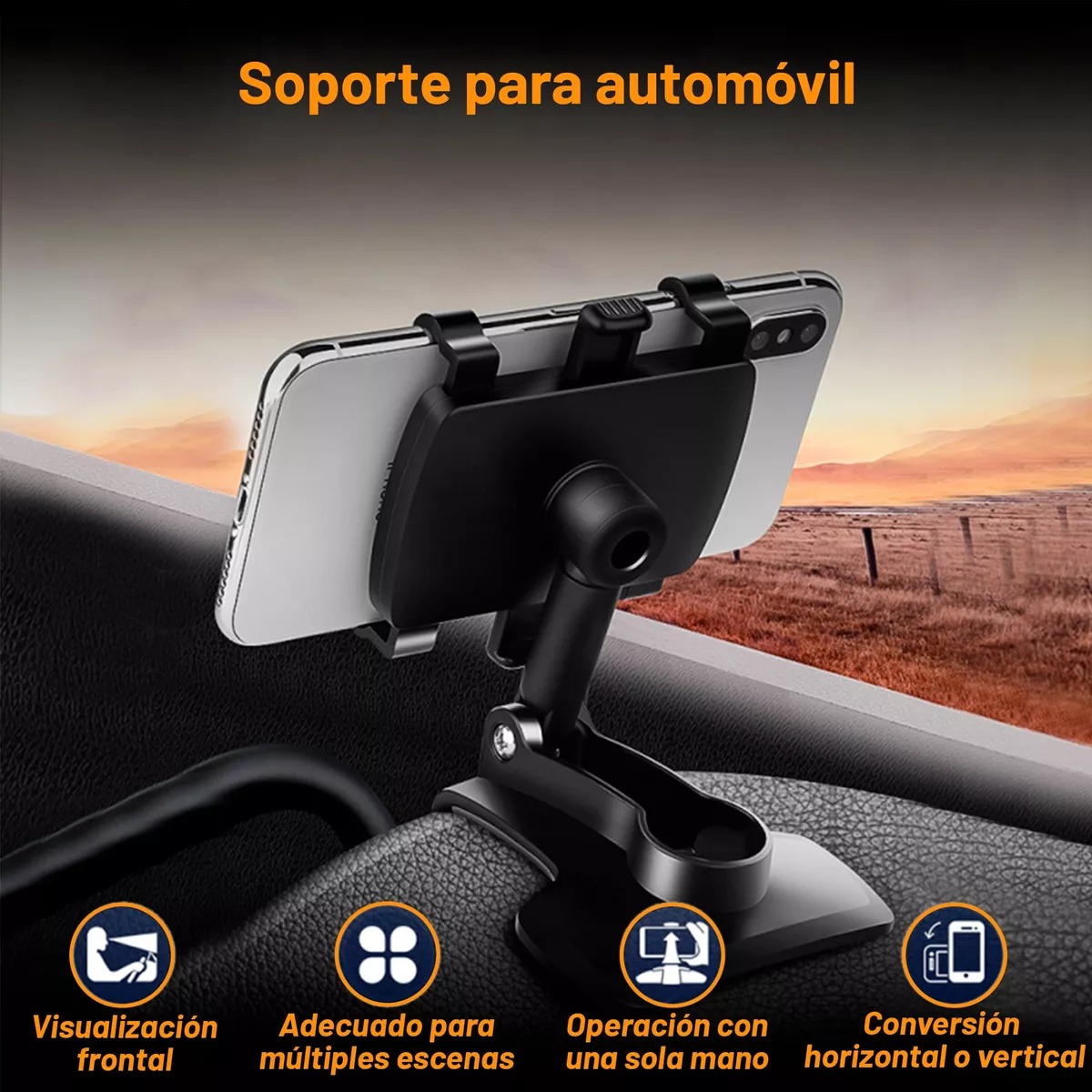 Foto 4 pulgar | Base Porta Celular 360 Carro Tablero Eo Safe Imports Esi-11391 Negro