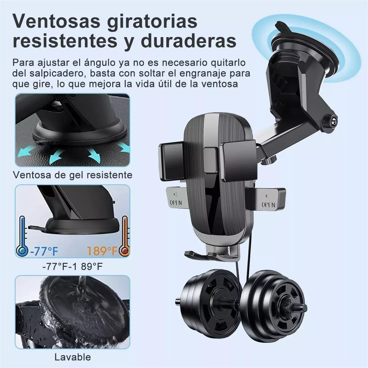 Foto 3 pulgar | Soporte para Celular 3 en 1  Eo Safe Imports Esi-11508 Negro