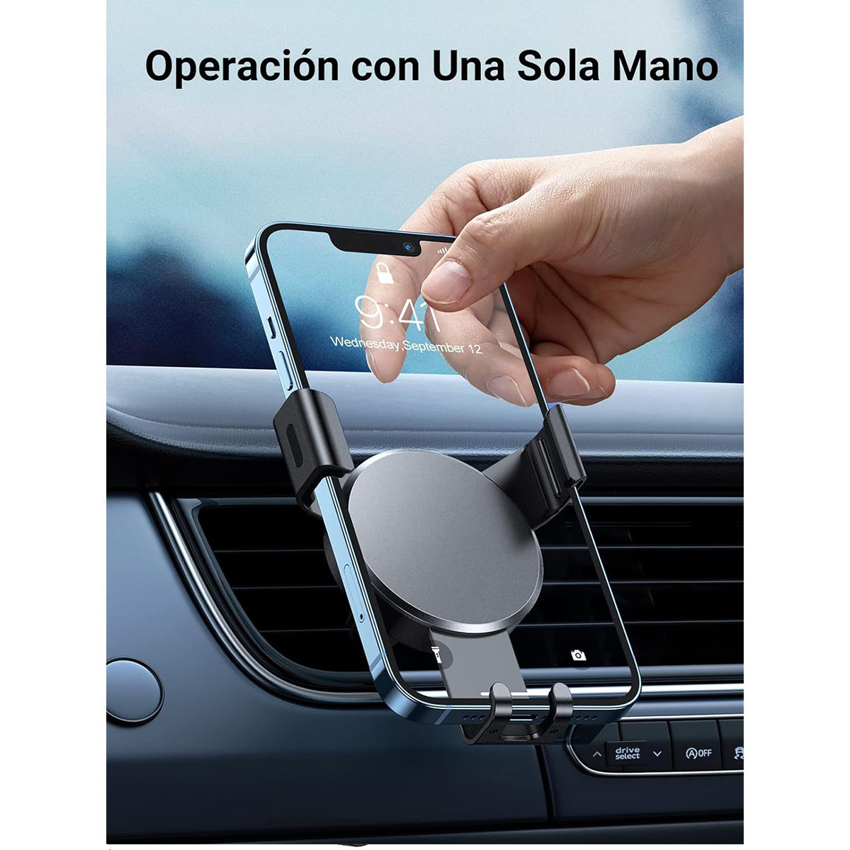 Foto 5 pulgar | Soporte De Celular Para Auto Por Gravedad Porta Base Para Celular De 4.7''-7''