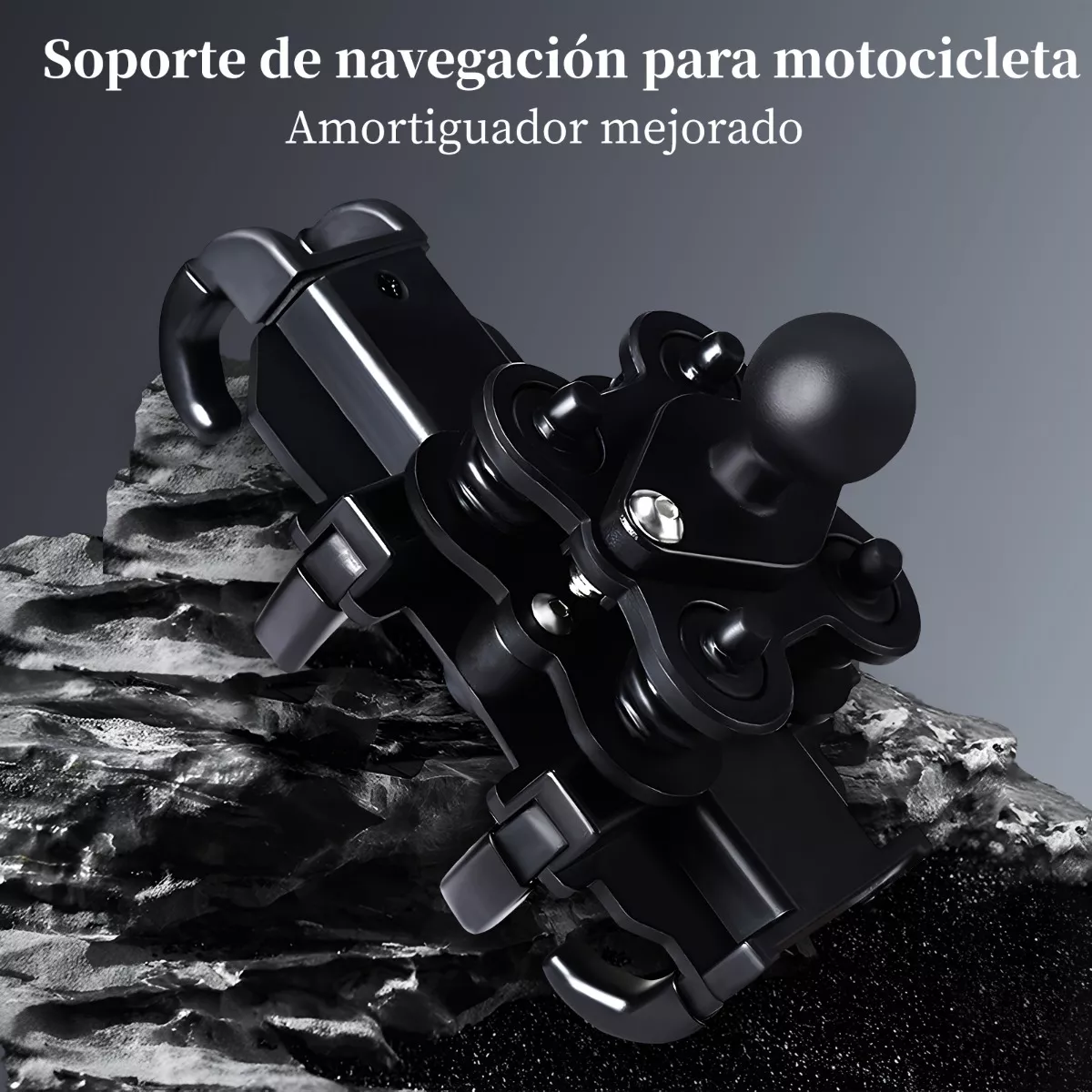 Foto 4 pulgar | Soporte para Teléfono Móvil para Motocicleta Antivibración Eo Safe Imports Esi-12612 Negro