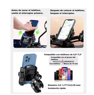Foto 2 | Soporte Portacelular Wünd Negro para Motocicleta